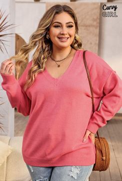 Picture of PLUS SIZE V NECK SWEATER